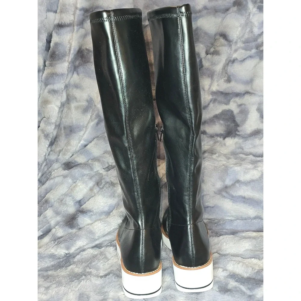 NWB Silent D Nadia Black Stretch Knee High Platform‎ Boots EU39 size 8/8.5